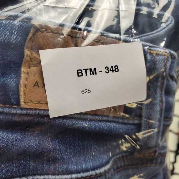 American Eagle Outfitters High Rise Distressed Skinny Jeans Size 0 Button Fly Fr - Picture 9 of 9